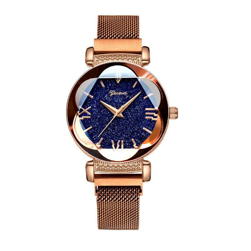 

Watch Starry Ladies Sky Wrist Watch Women Bracelet Watches Stainless Magnetic Gold Steel Band