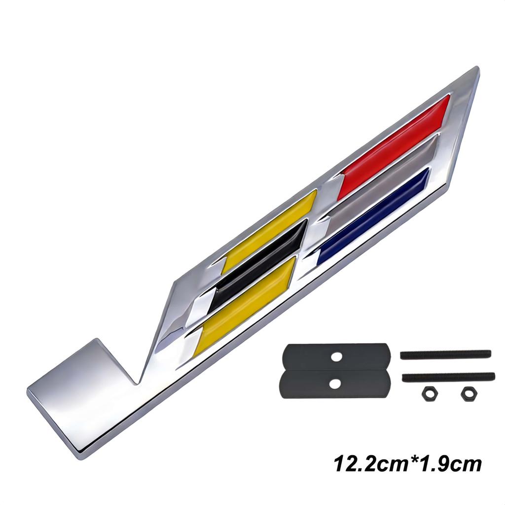 3D Metal V Logo Badge Sticker Front Grill Side Fender Rear Trunk Emblem Decal