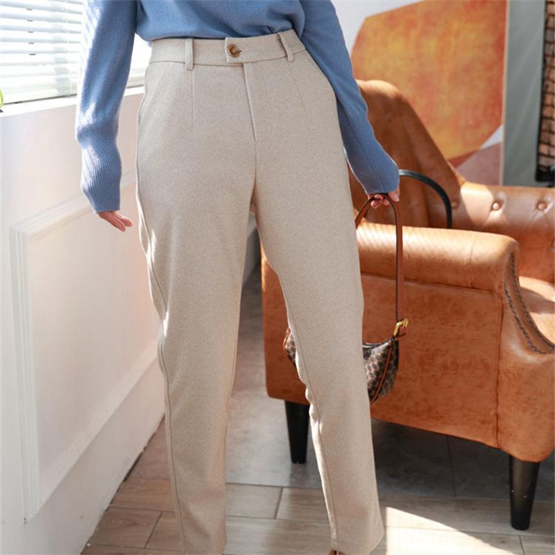 2022 podzim zima slim volné kalhoty tužkové kalhoty módní kancelář s vysokým pasem ležérní kalhoty vlněné harémové kalhoty retro ležérní kalhoty