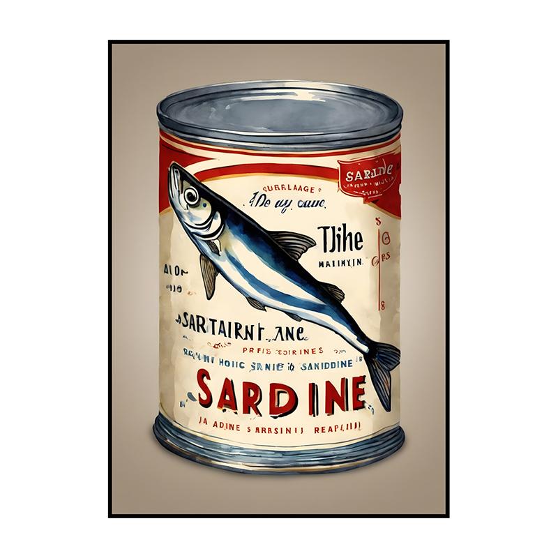 Sardinenbüchse Poster Modern Klassisch Druck Ausstellung Surrealismus Leinwandbild Wandkunst Bild für Zimmer Zuhause Küche Dekorat