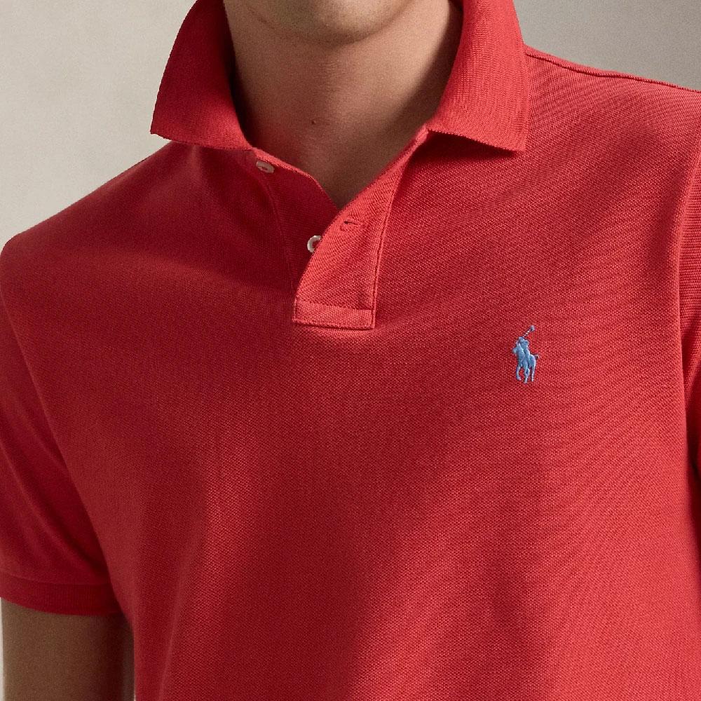 Polo Ralph Lauren Solid Slim Fit Short Sleeve Polo Shirt Men tops Red 710680784-405