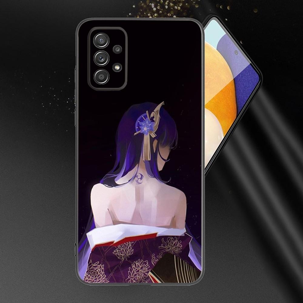 

G-Genshin Impact Raiden Shogun Phone Case For Samsung Galaxy A13,A21s,A22,A31,A32,A52,A53,A71,A80,A91 Soft Black Phone Cover Samsung a91
