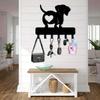 Metal Dachshund Key Holder Heart Shaped Wall Hook for Home Office Black