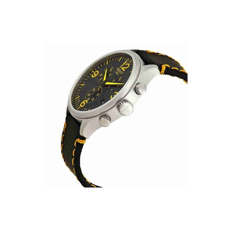 Tissot Speedmaster Serie Quarzwerk 100 Meter Wasserdicht Uhr 45 mm Schwarzes Zifferblatt Edelstahlgehäuse Lederarmband T116.617.16.057.01