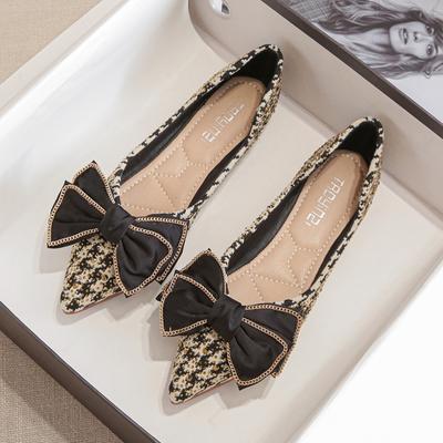 Women’s Casual Flats Pointed Closed Toe Ballet Flats Slip On Flat Shoes With Bow-knot for Women Comfortable Work Flats Wedding Party Dressy Flats