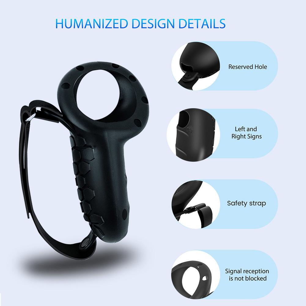 Silicone Removable Battery Controller Case Kit Battery Cover Controller Grips Case Set with Wrist Knuckle Strap for Meta Quest 3