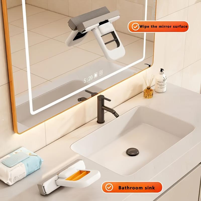 [2pcs Multipurpose Lazy Mop] 1pc Folding Hand-Wash Mini Desktop Lazy Mop | One-Hand Operation, Multipurpose, Space-Saving | for Kitchen, Tile Wall