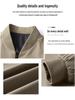 Autumn 2025 Men's Stand Collar Loose Fit Jacket - Urban Solid Color, Long Sleeve, Simple Style