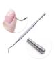 Correcteur de doigt d'orteil à rainure argentée, poussoir à cuticules, dissolvant en acier inoxydable, outils de manucure pour ongles