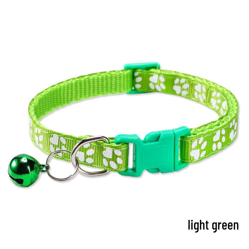 Adjustable Safety Pet Collar with Bell and Dog Paw Pattern for Cats & Dogs