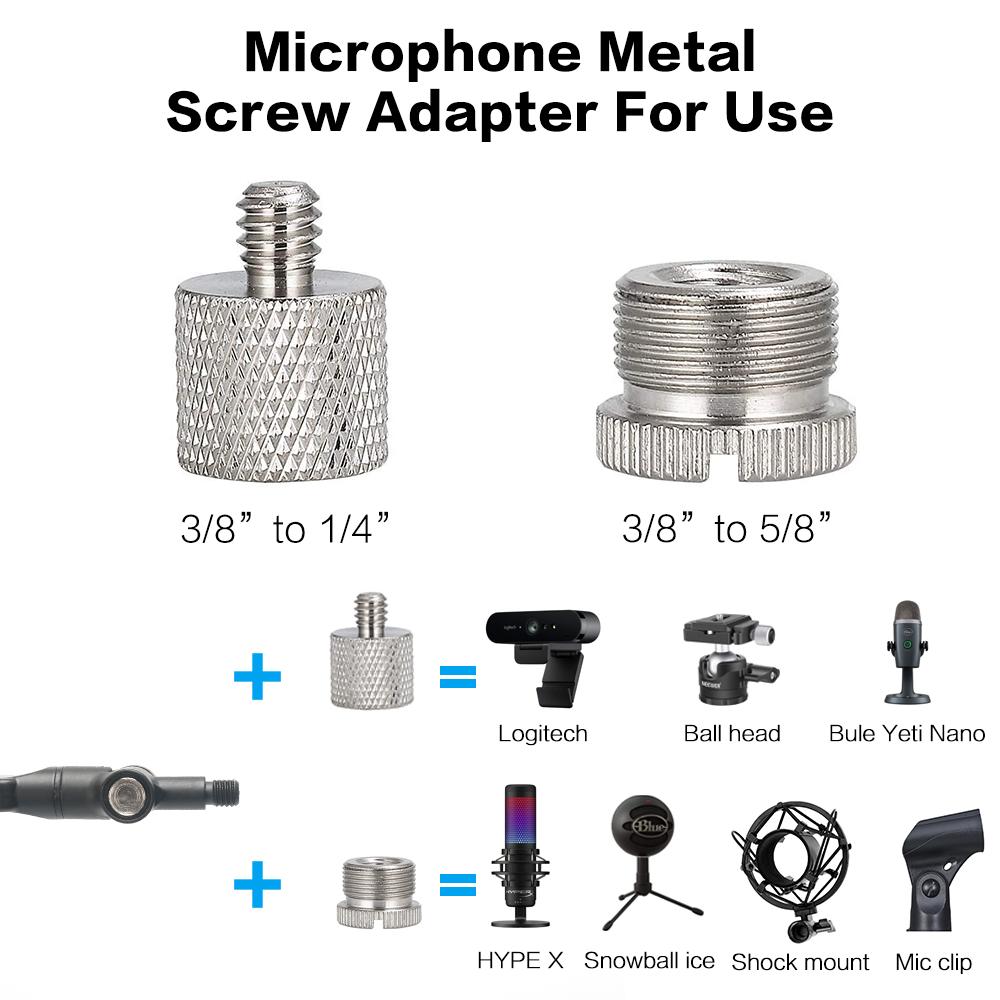 BOMGE Compact Microphone Arm Stand for Blue Yeti, SM7B, HyperX, Mic Arm Stand Desktop with Screw Adapter