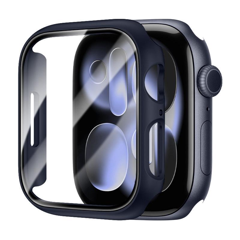 Screen Protector For Apple Watch Series 11 10 46mm 42mm 9 8 7 6 5 SE 45mm/41/44/40/42/38mm Tempered Glass+PC Bumper Cover Case