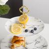 Marble Ceramic Fruit Plates Set Cake Stand Plate Buffet Snack Dishes Candy Dish Bread Porcelain Tray Marbling Tableware Decor