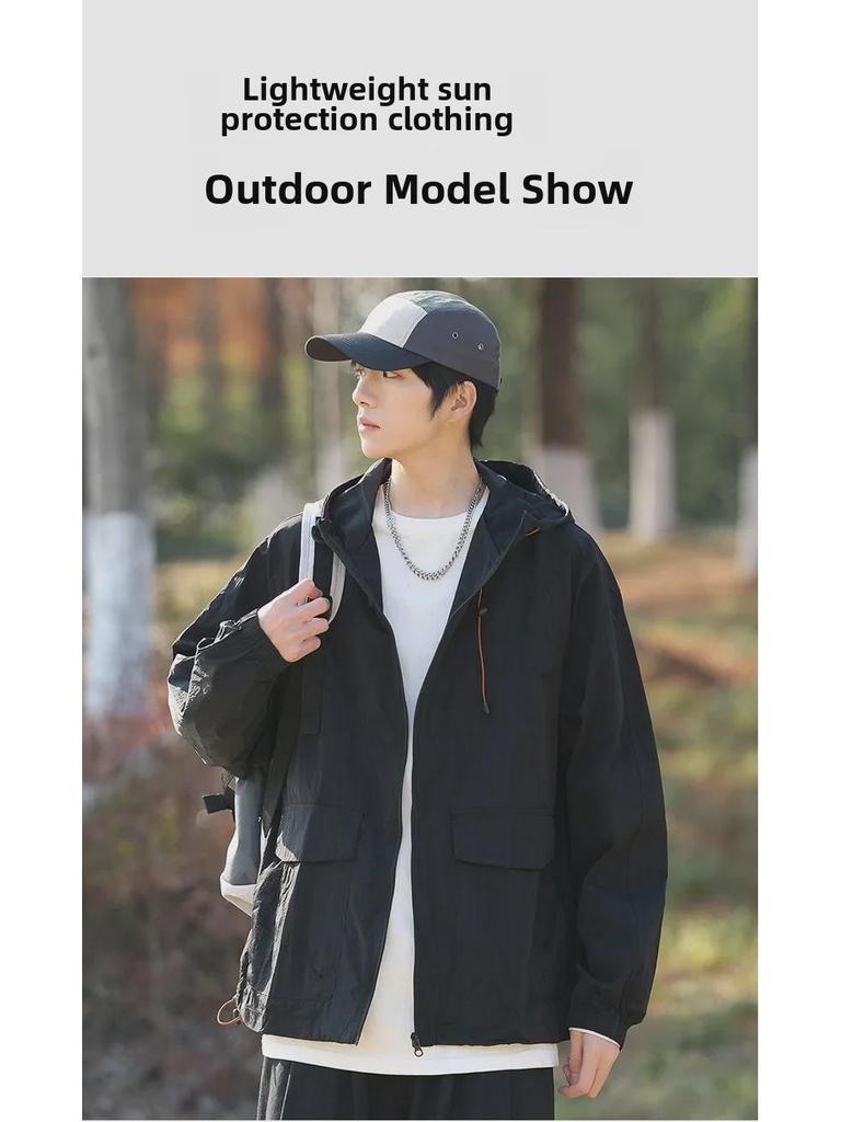 Tynn vindjakke for menn med UV-beskyttelse - Ny sommermote for par