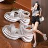 Platform Sandals Women's 2025 New Summer Wear Fashion Rhinestone Beach Shoes Soft Soles Increase the Feeling of Stepping On Shit Cool Slippers