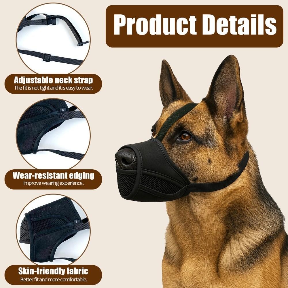 Breathable Dog Mesh Muzzle Prevent Barking Dog Muzzle Buckle Pet Training Muzzle  Dog Walking