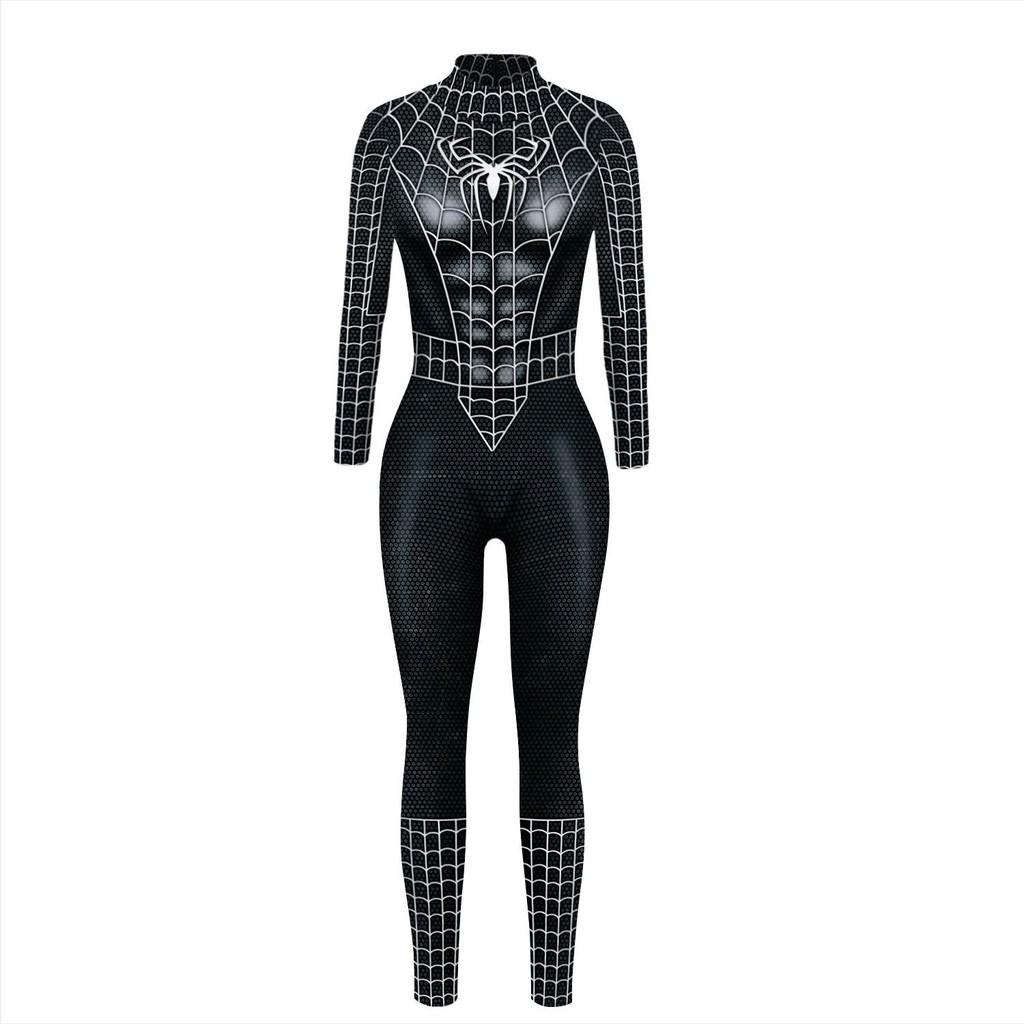 Halloween Spiderman Cosplay Jumpsuit Women's Slim Tights Bodysuit