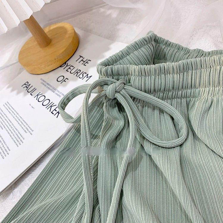 Women's Pants Solid Color Ultra-thin Wide Leg Pants To Wear The Basic Section Straight Casual Pants