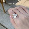Elegant Flower Opening Rings Delicate Design Women Jewelry Ins Adjustable Rings  Jewelry