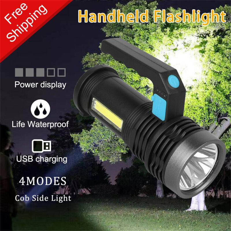 1200000lm Mini Flashlight Torch 4 Modes Super Bright High Power Rechargeable Searchlight With Power