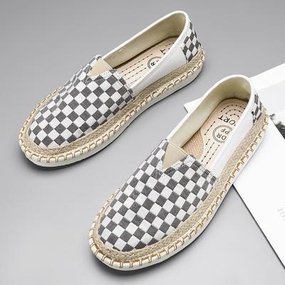 Summer Breathable Versatile Casual Chessboard Checkered Flat Board Shoes Lazy Man Kicks On Fisherman Old Beijing Cloth Shoes