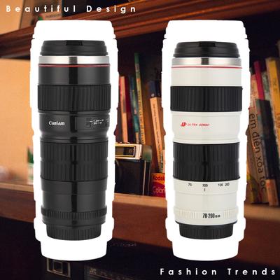 Přenosný 400ml hrnek na kávu s objektivem pro fotoaparát, nerezová ocel, láhev na vodu, dárek pro milovníky na Valentýna