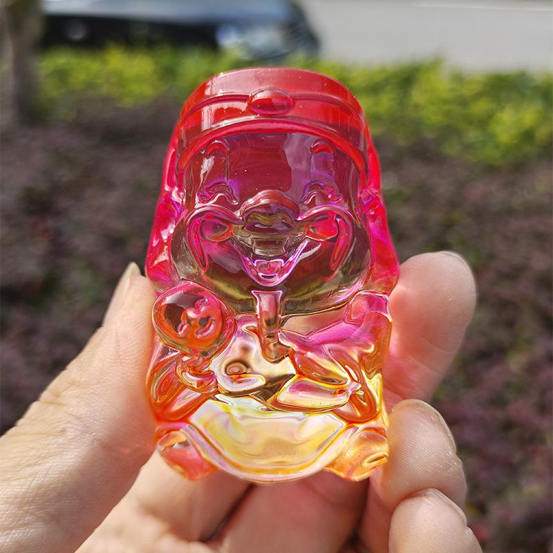 Crystal Glass God of Wealth Ornament: Home & Wedding Decoration Gift