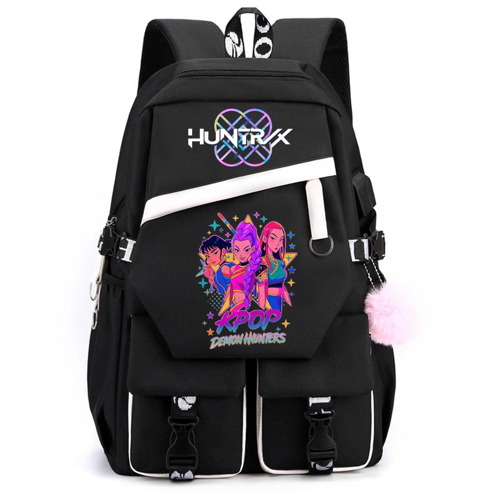 Sac à dos grande capacité imprimé Chasseurs de Démons Anime Kpop pour Adolescent Étudiant Fille Garçon Retour à l'École Sac à Livres Cadeau Enfant Femmes Sac de Voyage Imperméable