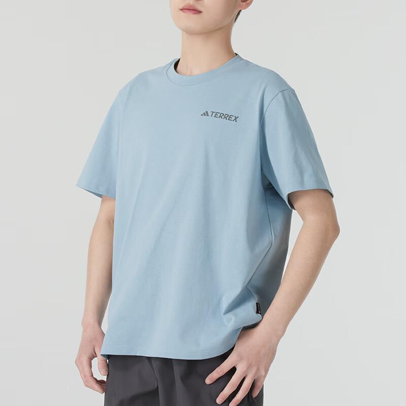 Adidas Terrex Comfortable Breathable Casual Short Sleeve T-Shirt Men Tops Blue JI8315