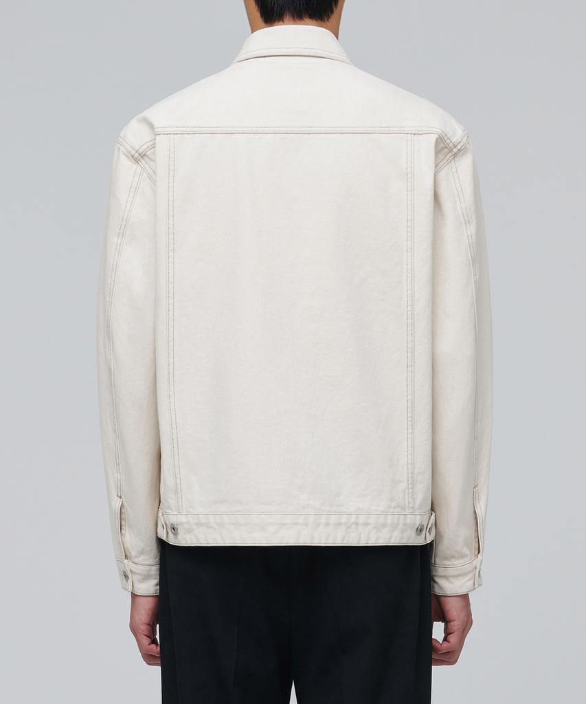 Musinsa Standard Contrast Stitch Relaxed Denim Trucker Jacket [Cream]