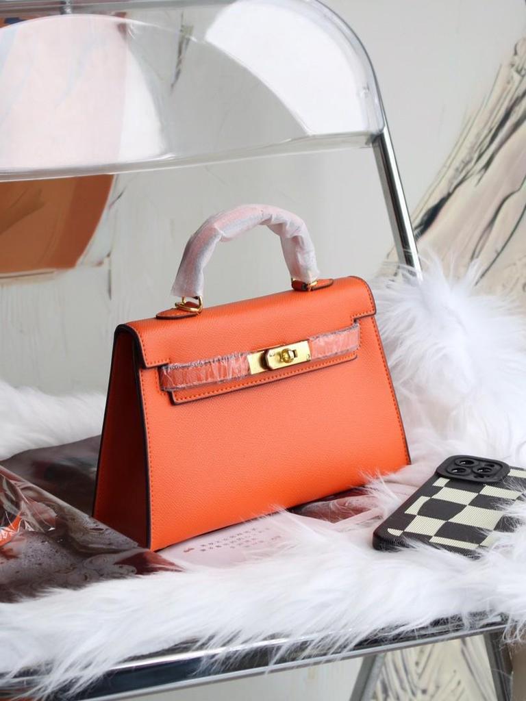 Bolso Kelly Color Caramelo: Bolso de Mano de Moda Europeo y Americano para Mujer, Bolso de Hombro Único o Cruzado de Gama Alta