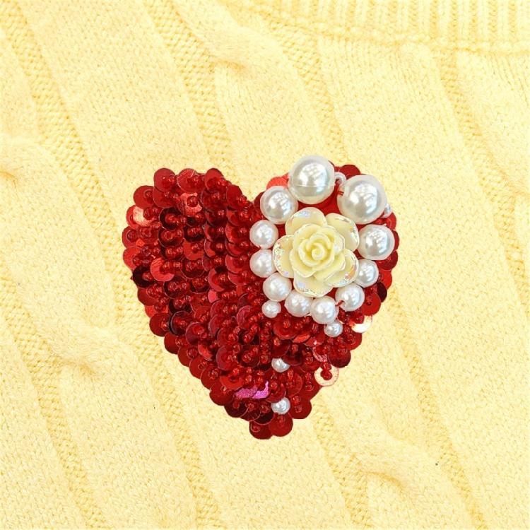Blingbling Heart Patches Sew On Bannner Repair For Clothing Applique Sequined Patches Sew On Craft