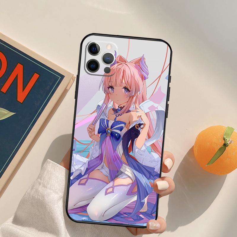 Genshin Impact Sangonomiya Kokomi Funda Case For iPhone 14 15 16 Pro Max 11 12 13 Pro Max Mini XR 16 15 Plus 16e Phone Cover
