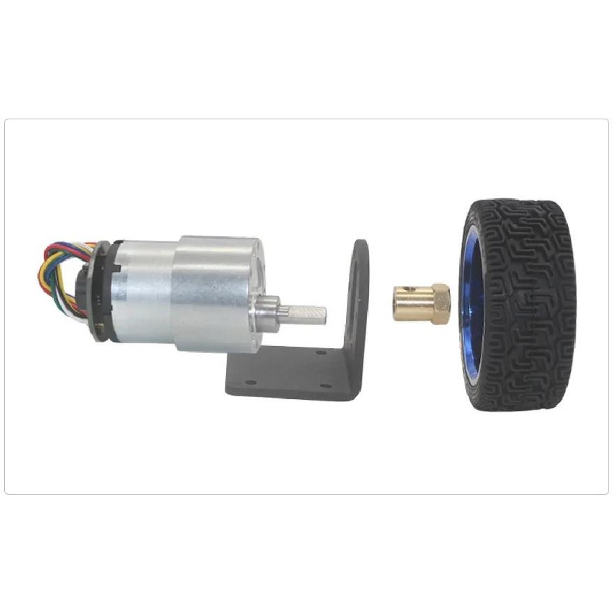 JGB37-520 Hall Encoder Brushed DC Motor 6V12V Forward And Reverse Adjustable Speed 6RPM-1590RPM Smart Car Kit With Wheels