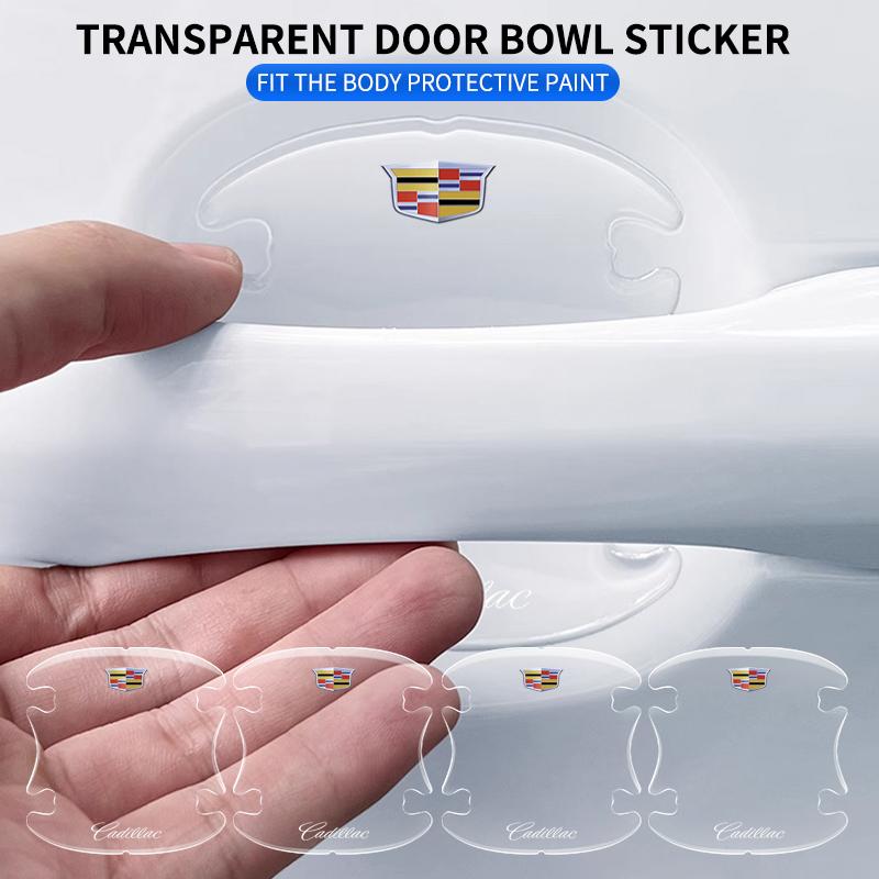 4pcs Car Door Bowl Film Transparent Handle Sticker Protector Cover for Cadillac ATS BLS CT4 CT5 CTS EXT ESCALADE SRX XT4 SLR XTS