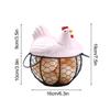 Egg Storage Basket Ceramic Iron Vivid Chick Shape Kitchen Egg Storage Basket Blue 19 x 16 x 10cm