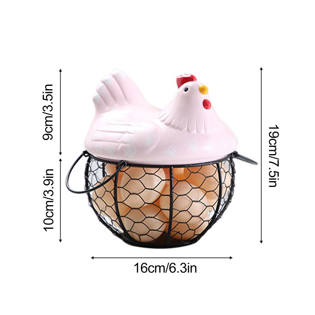 Egg Storage Basket Ceramic Iron Vivid Chick Shape Kitchen Egg Storage Basket Blue 19 x 16 x 10cm