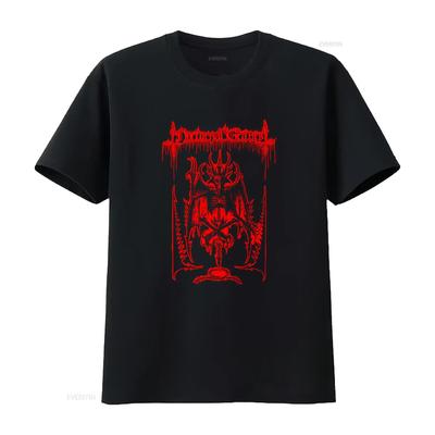 NOCTURNAL GRAVES Long Live Death Red Print T Shirt Gothic Skeleton Design for Dark Fashion Lovers Vintage Washed Slightly