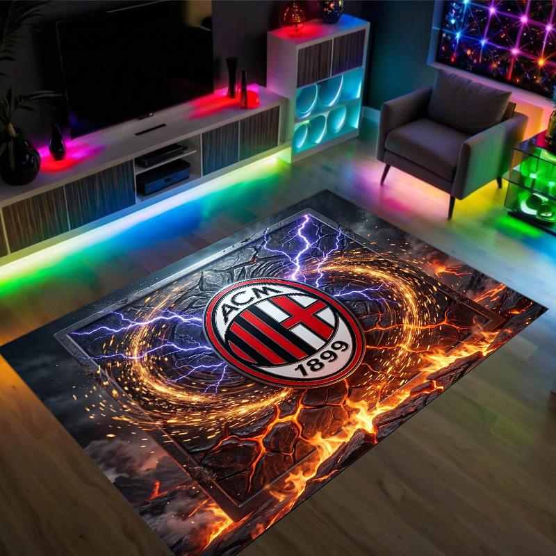 AC Milan Design Crystal Velvet Carpet Cozy Non?Slip Printed Rug For Bedroom Living Room Entrance