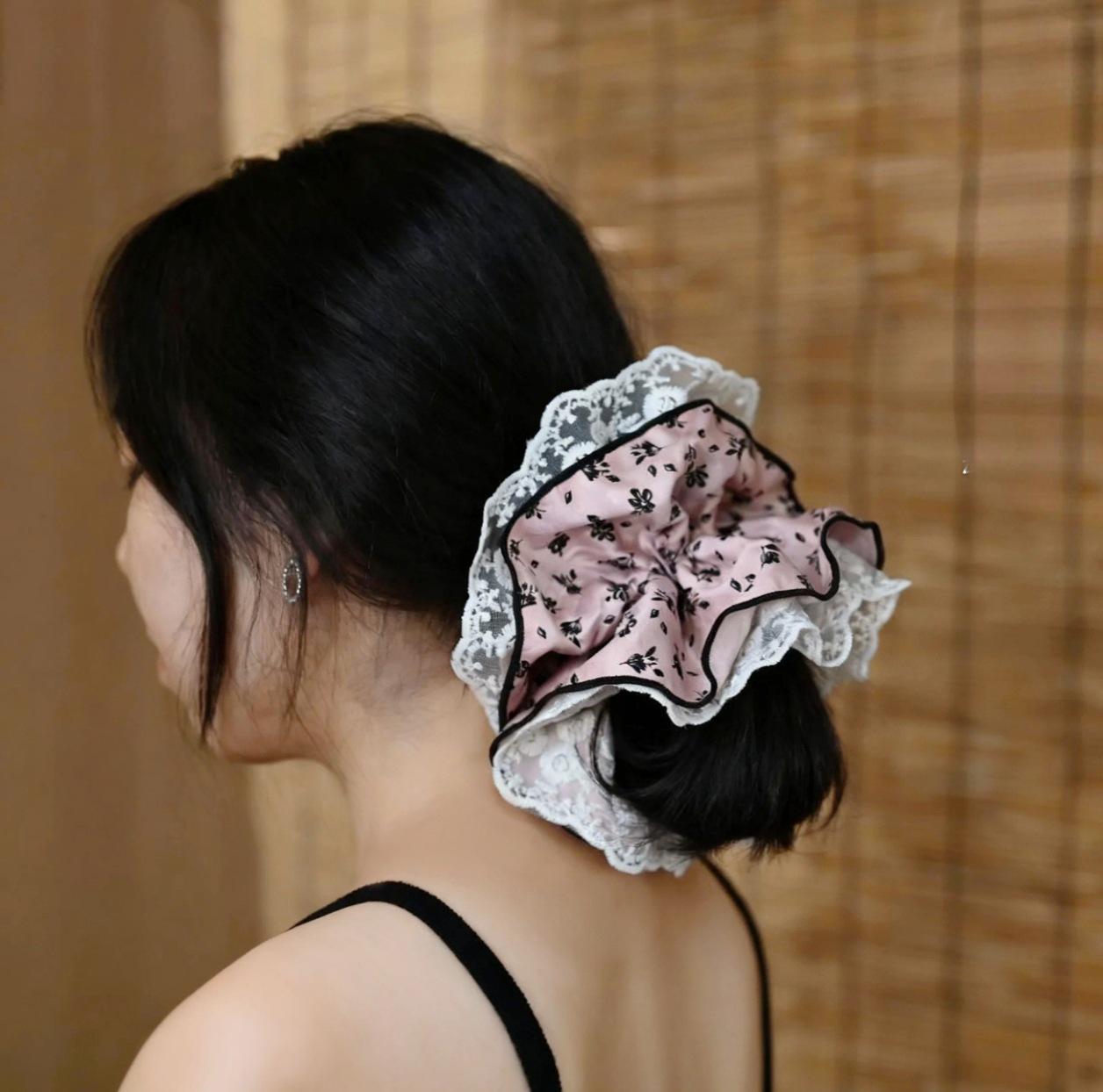 Многослойная цветочная кружевная заколка-резинка для волос в стиле Лолита