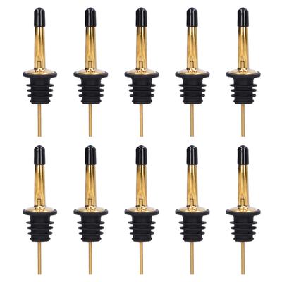 10Pcs Liquor Pourer Stainless Steel Wine Pourer Stopper Bar Tool for Bar Home Restaurants(Gold