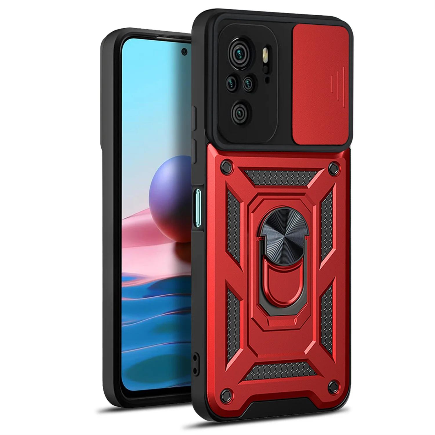 

Redmi Note 10 4G Redmi Note10 Pro 4G Магнитный Держатель Кольцо Защитный Чехол Funda Военный Класс Ударопрочный Бронированный Чехол Для Mi Xiaomi Redmi Note10 4G красный