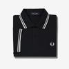 [M3600] Twin Tip Fred Perry Shirt - Black/White M3600-350