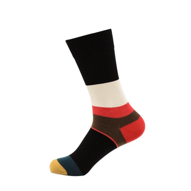 Fashion Colorful Brand Men Socks 20 Colors Striped Plaid Diamond Socks Men Cotton Casual Crew Socks