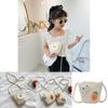 Adorable Cartoon Princess Childrens Bag Lightweight Breathable Woven Shoulder Purse For Girls With Bunny Design