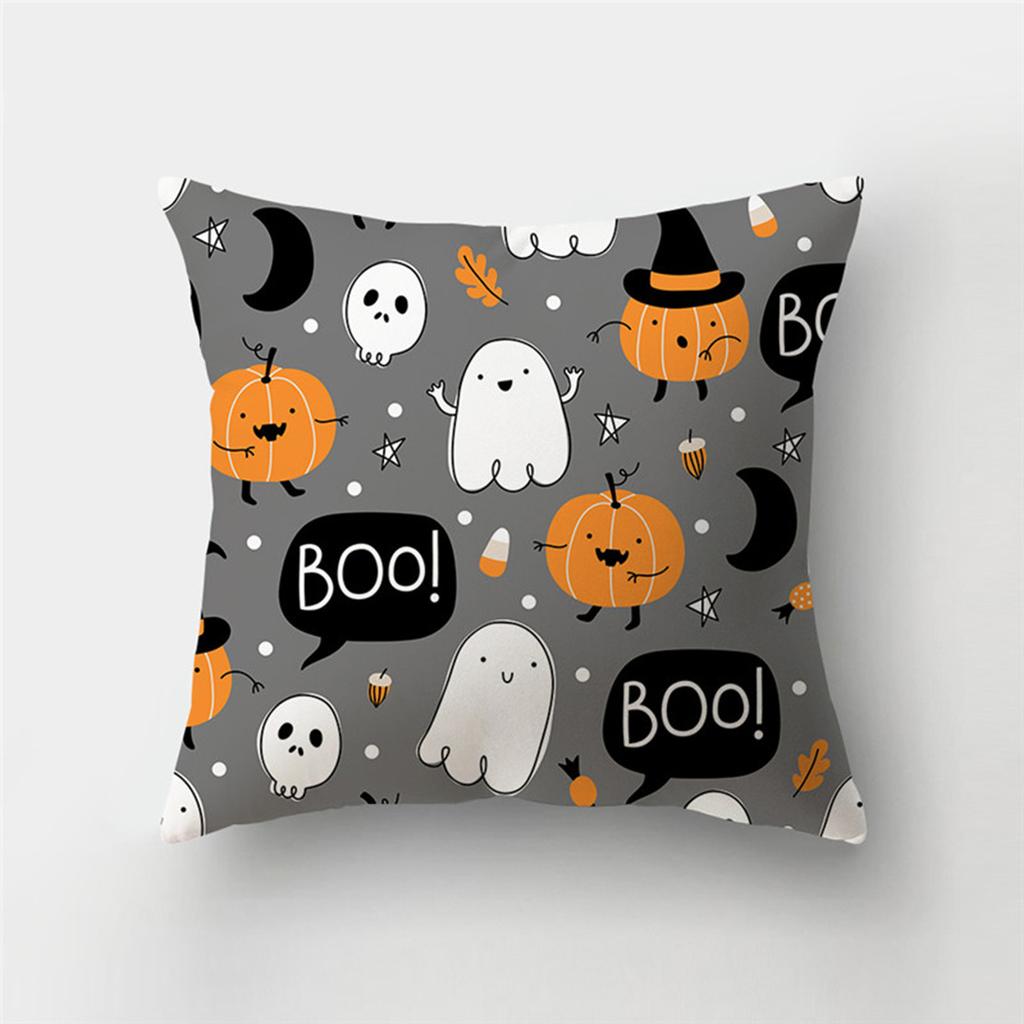 Halloween Theme Horror Pumpkin Print Pattern Cushion Cover Home Living Room Sofa Decoration Polyester Zipper Pillow Pillow Cover
