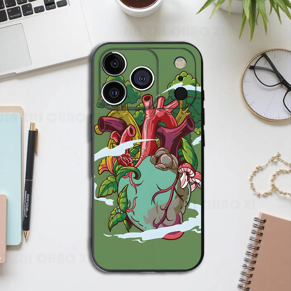 

World Earth Day Silicone Phone Case For IPhone 17 16 15 14 13 12 11 X XS Plus Pro Max Shockproof Soft Cover iPhone14Plus