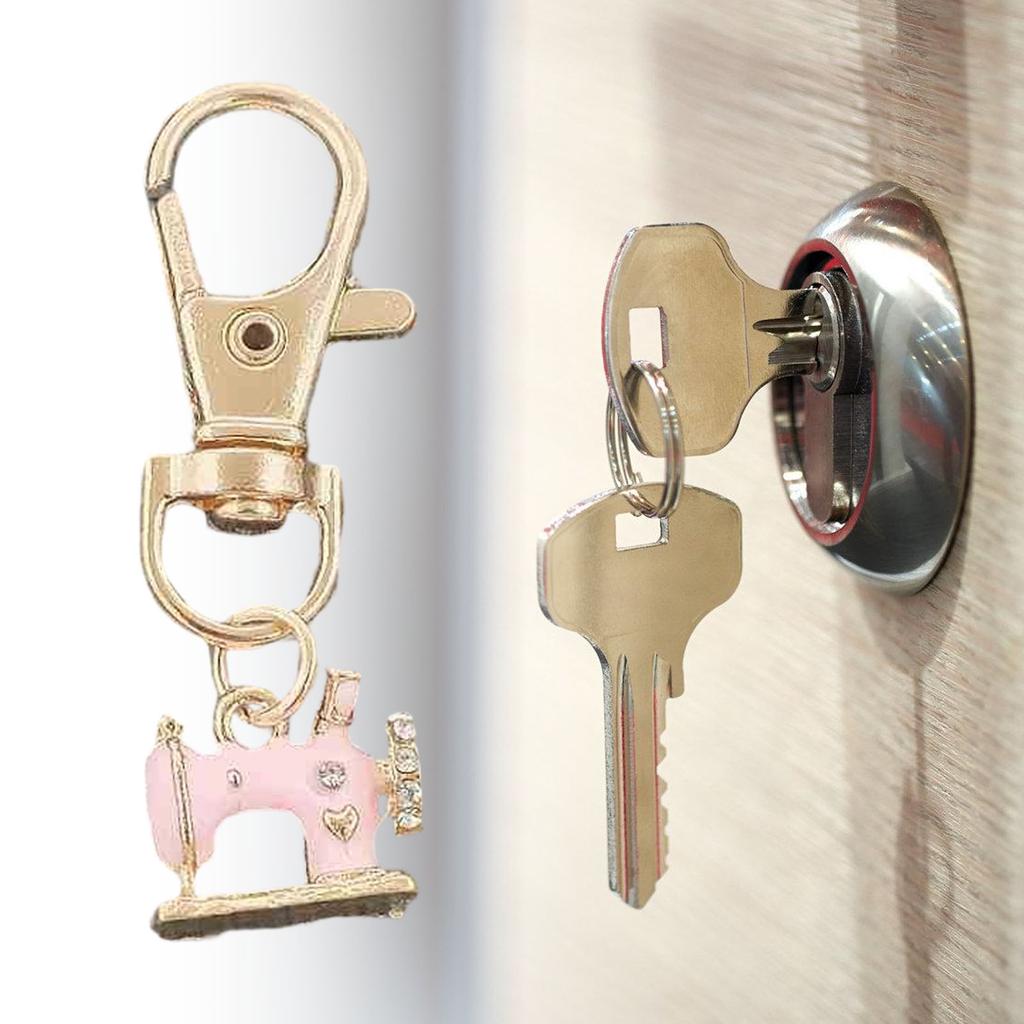 4Pcs Shiny Rhinestone Sewing Machine Keychain Vintage Alloy Jewelry Accessory Rustproof Gift For Birthday Christmas