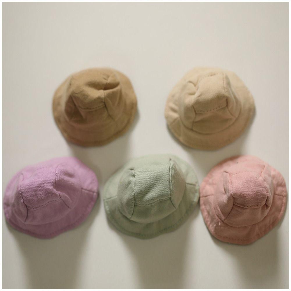 

9 Colors Cotton Dolls Hat Candy Color Fishman Hat for 10cm Cotton Dolls/For Plush Doll