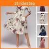 Women's Fashion Vintage Print Long Sleeve Puff Dress In Elegant Floral Pattern